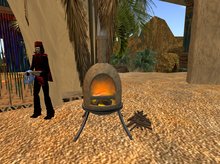 CAD "Barbeque &  Terra Fireplace w. Logs "