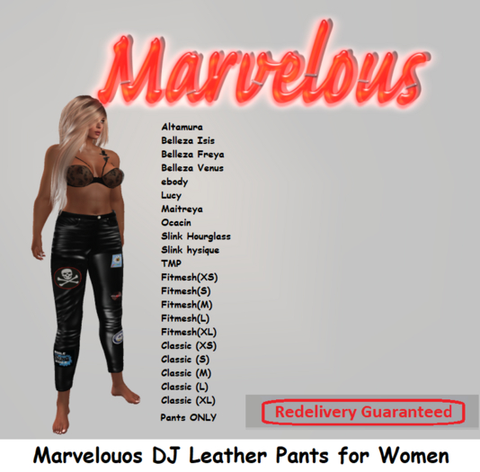 Marvelous DJ Leather Pants for Women