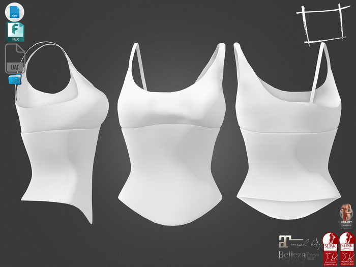 Dae Obj FBX For Corset Top Maitreya, Slink, Belleza (Isis,Freya), Legacy
