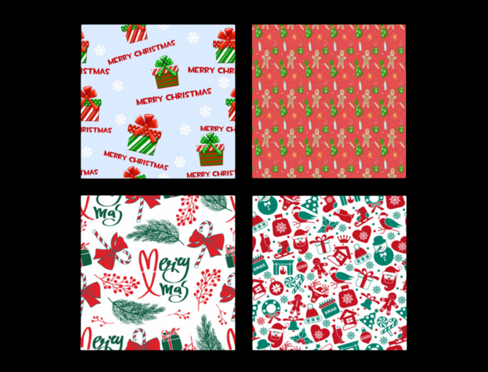 *6KW* FULL PERM Textures (Seamless Christmas Wrapping Paper)