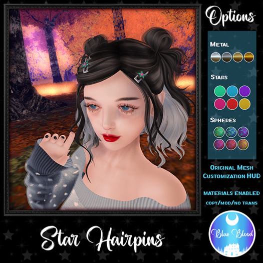 Blue Blood - Star Hairpins