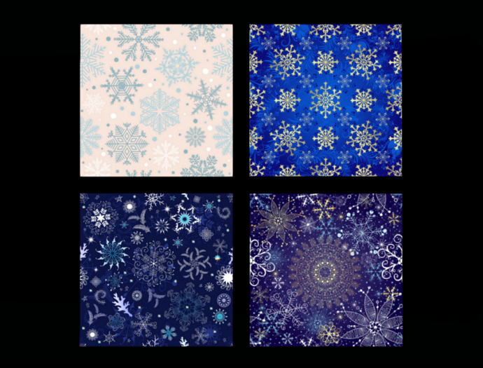 *6KW* FULL PERM Textures (Seamless December Snowflake Pattern)