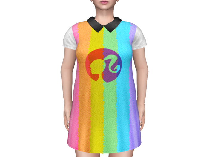 Barbie Doll Dress Rainbow