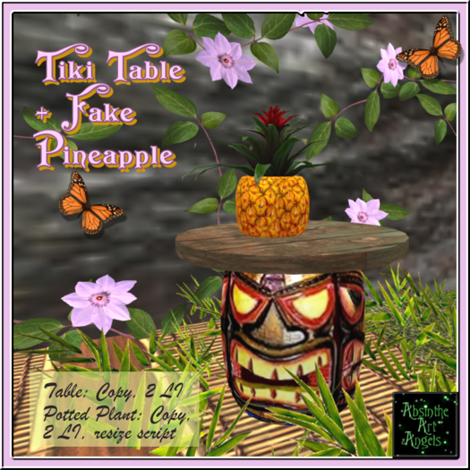Tiki Table + Fake Pineapple
