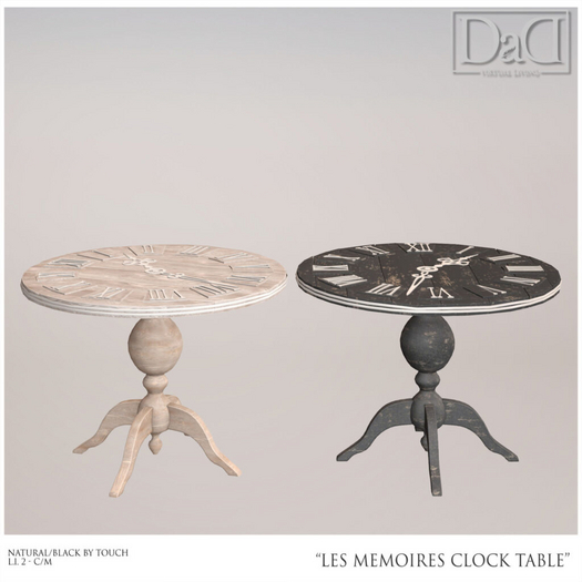 DaD - Les Memoires Clock table Natural/Black