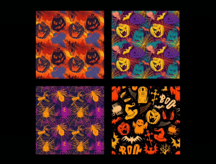 *6KW* FULL PERM Textures (Seamless Abstract Halloween Pattern)