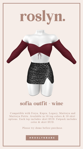 roslyn. sofia outfit. wine