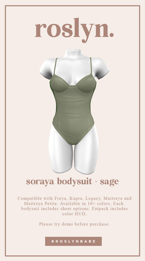 roslyn. soraya bodysuit. sage