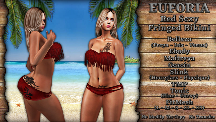 *EUFORIA* Red Sexy Fringed Bikini