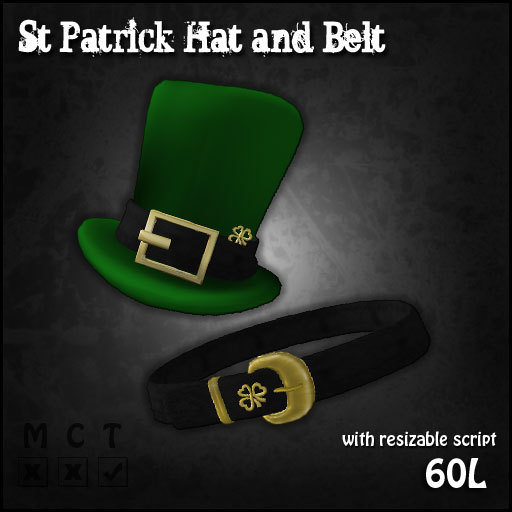 [Sassy Kitty Designs] St Patrick Hat & Belt