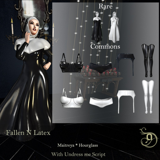 AtaMe - Fallen N Latex Stockings Black COMMON