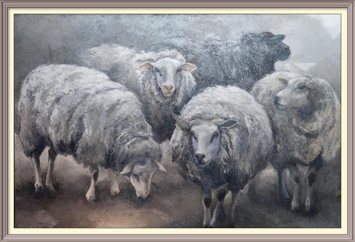 rural sheep painting