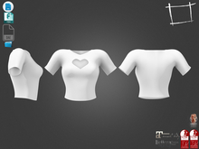 Dae Obj FBX For Heart Cutout Short Sleeves Top Maitreya Slink Physique Hourglass Belleza Isis Freya Legacy