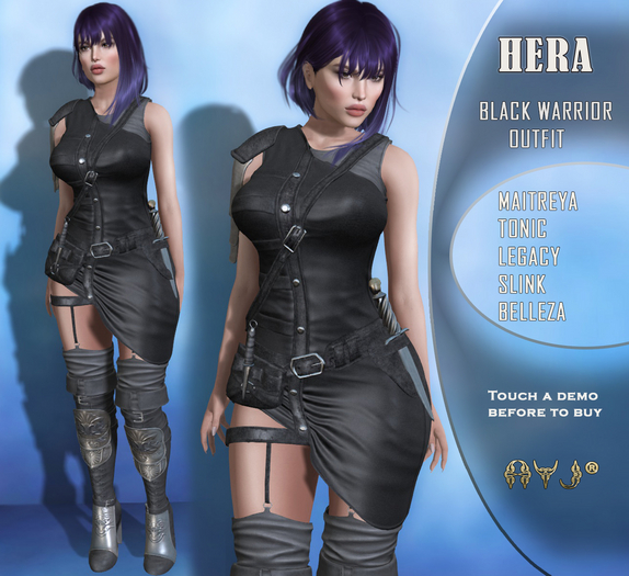 !! FABULOUS & SEXY COMPLETE OUTFIT !! MOD. HERA BLACK WARRIOR - A&J CREATION AND FRANCHISE