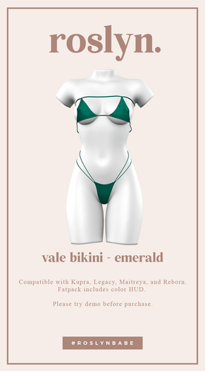 roslyn. vale bikini. emerald