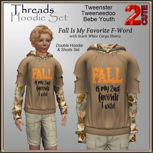 Threads Hoodie Set [2cute] Fall Is My 2nd Favorite...