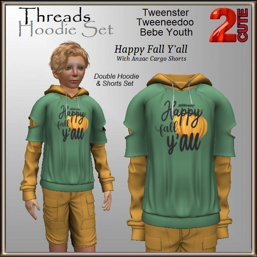 Threads Hoodie Set [2cute] Happy Fall Y'all (B)