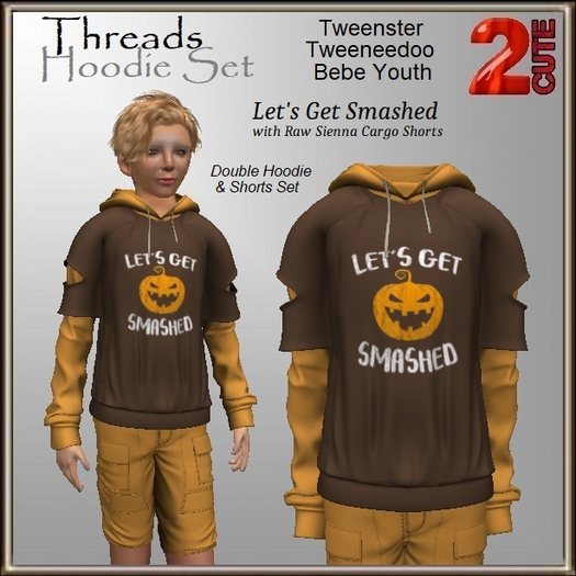 Threads Hoodie Set [2cute] Let's Get Smashed