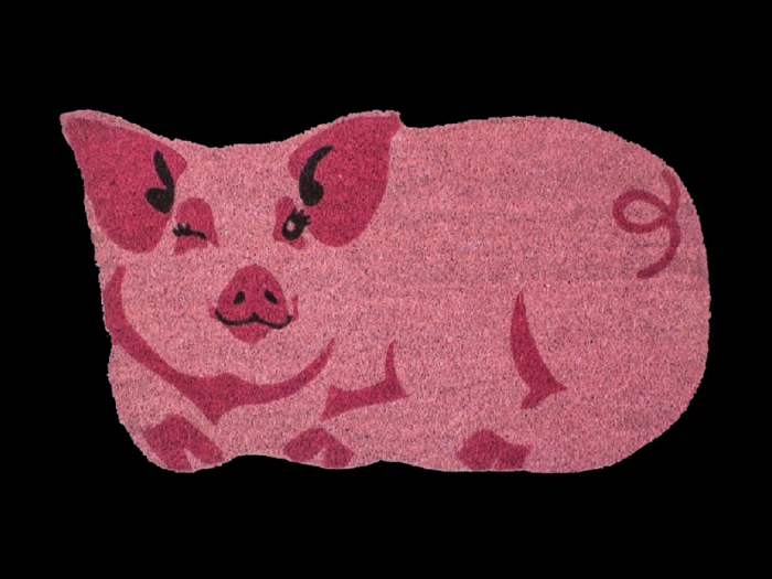 *6KW* FULL PERM Pig Welcome Mat Texture