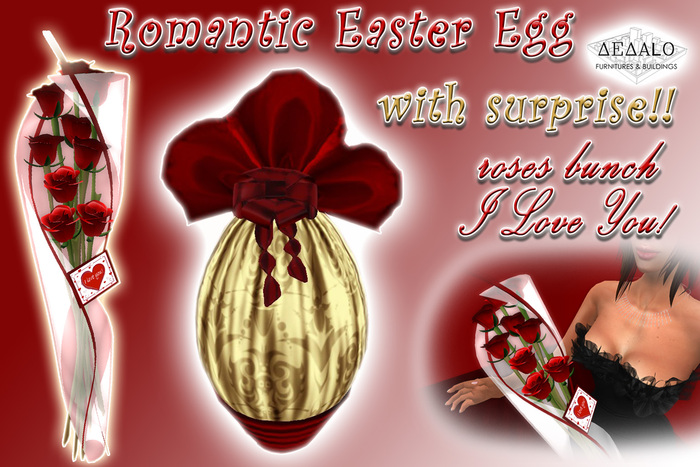 Romantic Easter Egg (with surprise Red Roses Bunch) * Happy Easter Promo *