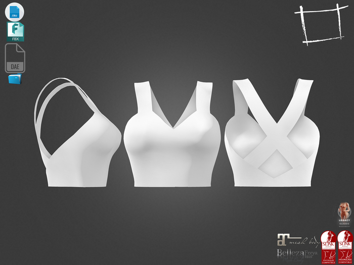 Dae Obj FBX For Cross Back Top Maitreya, Slink (Physique,Hourglass), Belleza (Isis,Freya), Legacy