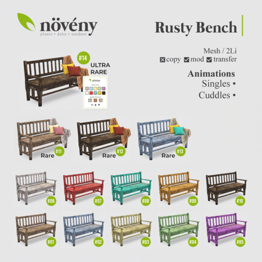 Noveny - Rusty Bench - Green #4