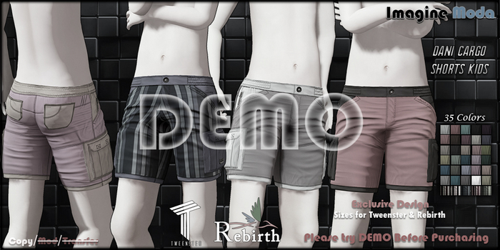 Dani Cargo Shorts Kids -DEMO- Tweenster, Rebirth -Imagine-