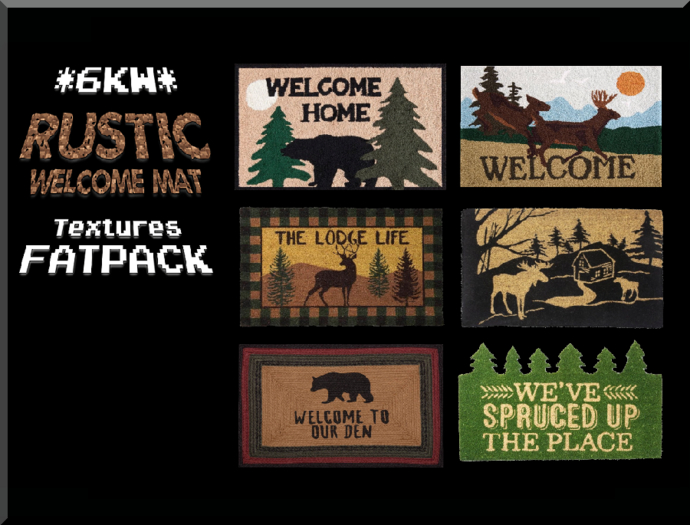 *6KW* FULL PERM Rustic Welcome Mat Textures FATPACK