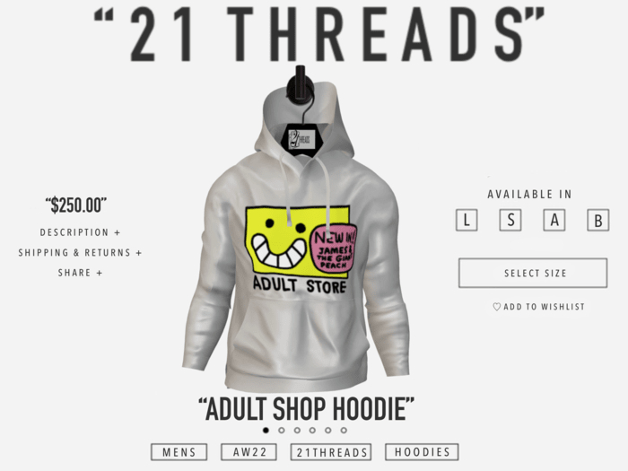 [21 THREADS] "Adult Shop" Hoodie