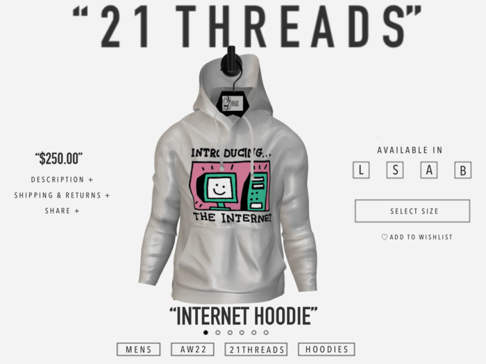 [21 THREADS] "Internet" Hoodie