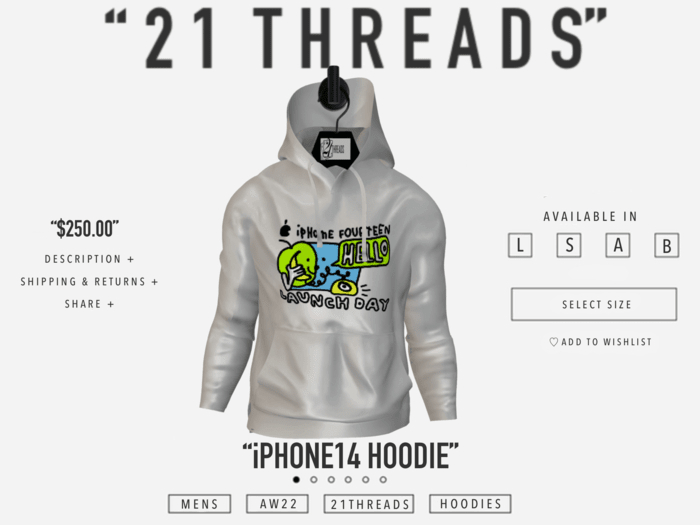 [21 THREADS] "iPhone14" Hoodie