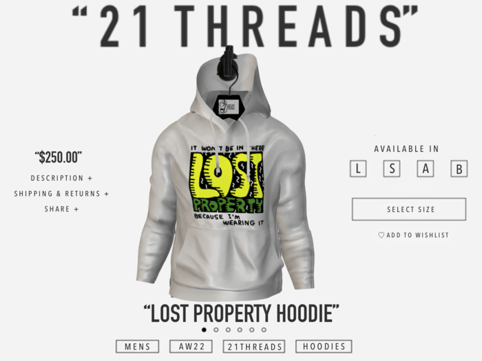 [21 THREADS] "Lost Property" Hoodie