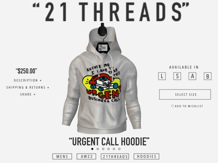 [21 THREADS] "Urgent Call" Hoodie