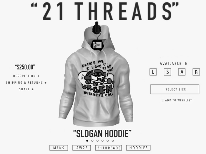 [21 THREADS] DEMO "SLOGAN HOODIES"