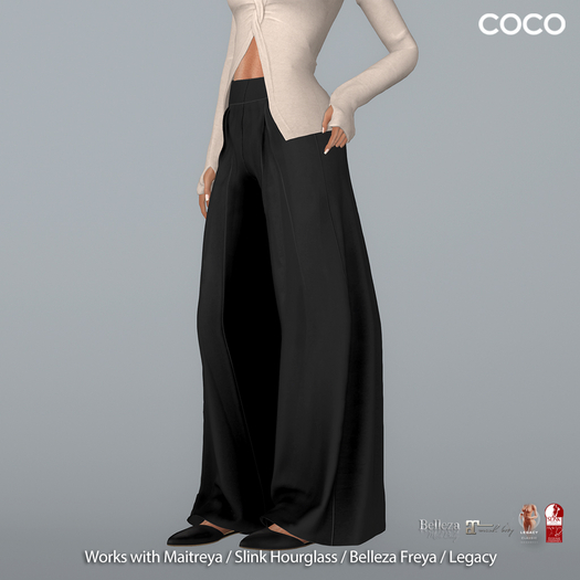 *COCO*_PleatedWideLegPants_Black