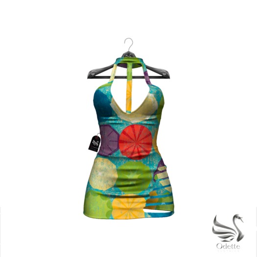 Odette - Rain Orange Pattern Dress