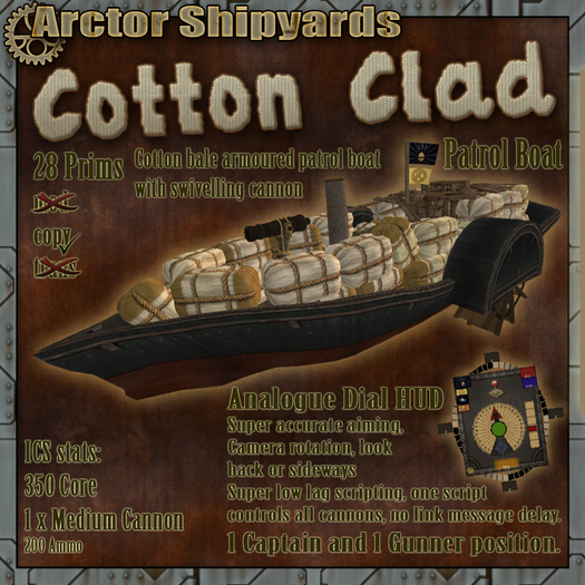 Arctor Cotton Clad patrol boat ICS