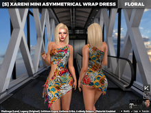 [S] Xareni Mini Asymmetrical Wrap Dress Floral