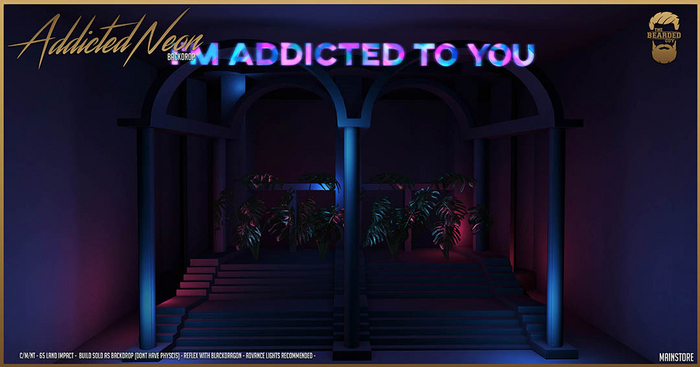 Addicted Neon Backdrop - The Bearded Guy