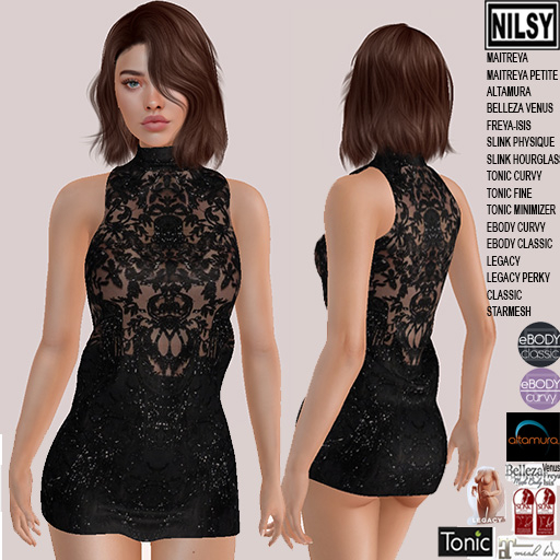 ULTRA MINI LACE TOP DRESS,MESH BODY