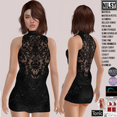 ULTRA MINI LACE TOP DRESS,MESH BODY