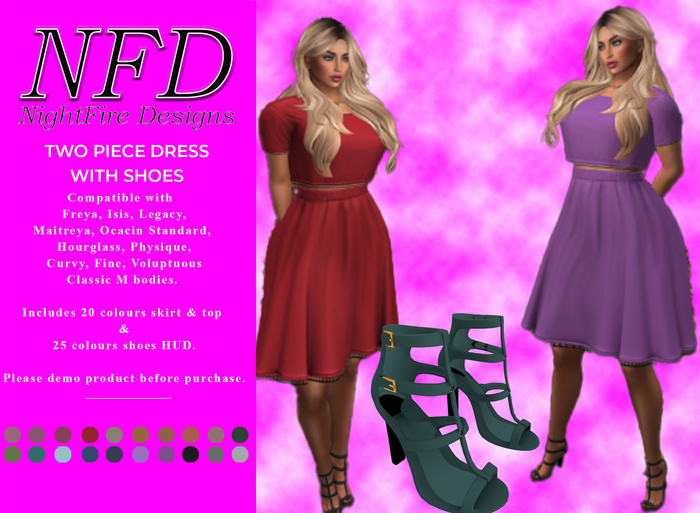 [NFD]  Ladie's Two Piece Dress With Shoes Demo