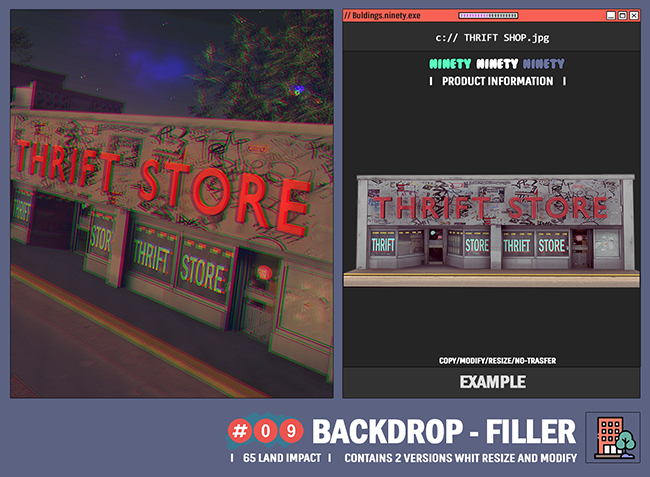 ninety - Thrift Graffiti Shop Filler Backdrop [ 09 ] 