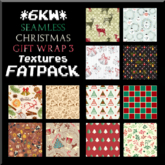 *6KW* FULL PERM Seamless Christmas Gift Wrap 3 Textures FATPACK