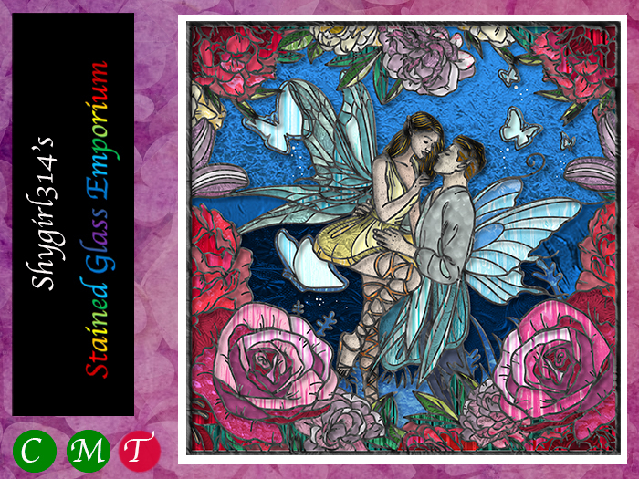 SGE399 Fairy Love Stained Glass Panel Box
