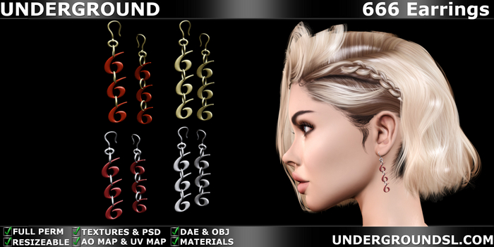 (UG) - 666 Earrings