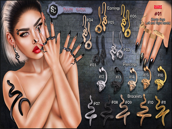 [ SpotCat ] Snake - Earrings / gold #06