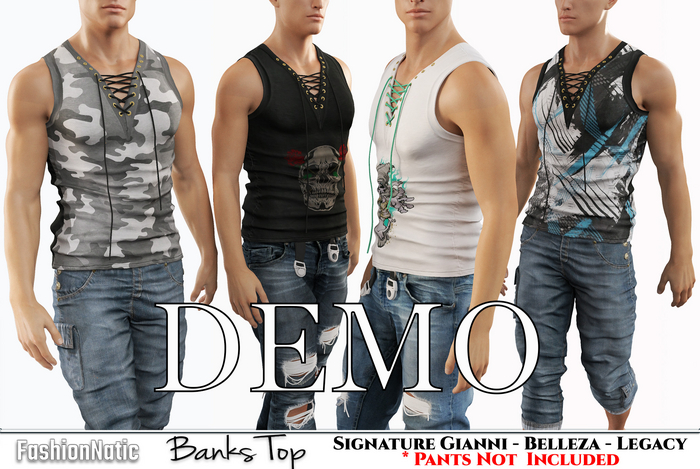 Demo Banks Male Top Fatpack Colors - Signature Gianni, Belleza Jake , Legacy, Athletic - FashionNatic