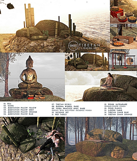 14. Concept} Tibetan. Coffee table