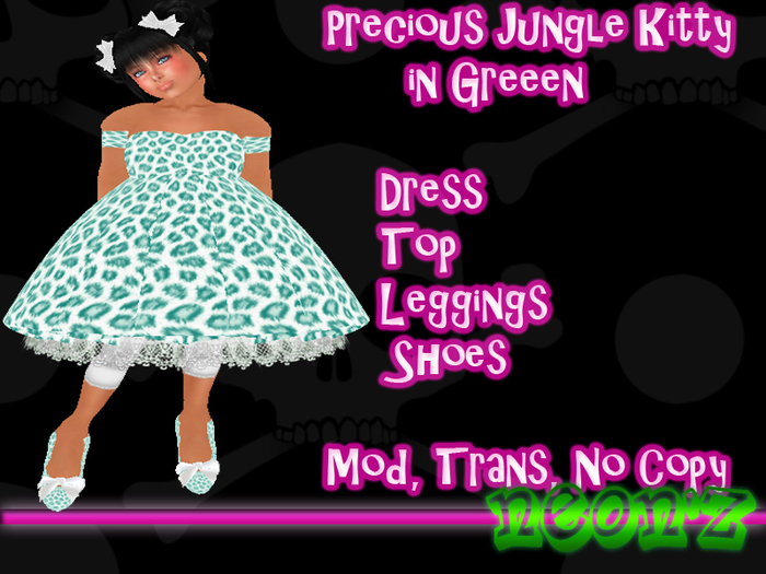 Precious Jungle Kitty in Green 